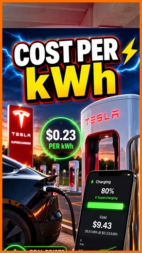 Tesla Supercharging Price Per kWh | Real Charging Costs #Tesla #TeslaSupercharger
