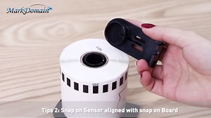 MarkDomain - DK-2210 Label Compatible Brother Continuous Length 1.1" x 100' White Paper Tape Roll (29mm x 30.4M) Work with QL-810W QL-820nwb Printers - 10 Rolls + 1 Frame