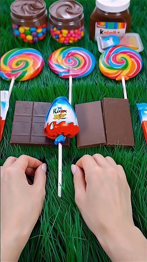 ASMR Most Popular Candys / some lots of colorful rainbow lollipop candy / unpacking chocolate eat