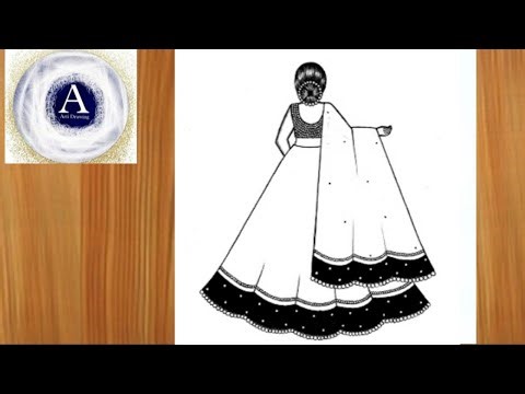 Beautiful Girl Drawing Easy / Girl Dress Drawing Step by Step / Easy Girl Drawing for Beginners