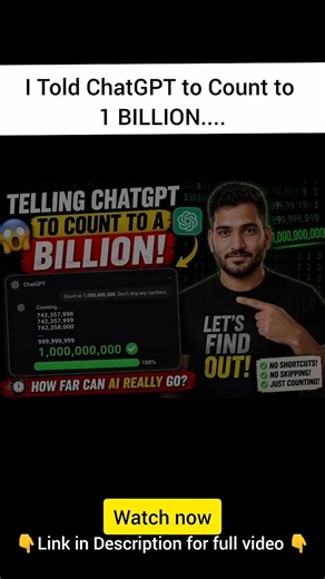 I Told ChatGPT to Count to 1 BILLION 😱 | AI Challenge #ai #artificialintelligence #chatgpt #openai