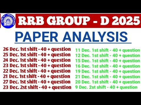 RRB GROUP -D /#PAper analysis/#rrb group-d /#paper review/#rrngroup-d exam /#rrbexam /#rrb