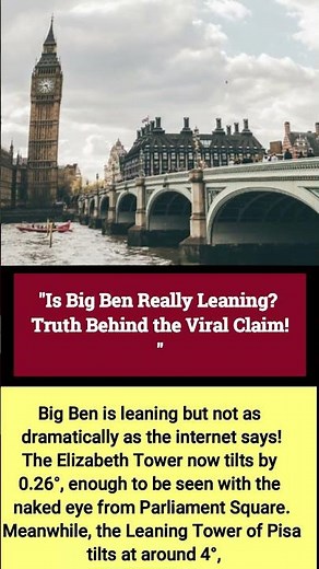 "Is Big Ben Really Leaning? 😲 The Truth vs Hype!"
