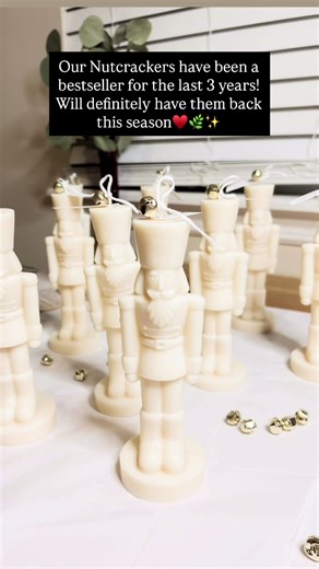 Our 𝐍𝐮𝐭𝐜𝐫𝐚𝐜𝐤𝐞𝐫𝐬 are back. These have been my best sellers for 4 years in a row. Grab yours today. They make absolutely perfect gifts🎁 and making them is quickly with my toauto melter. #nutcrackers #nutcrackercandle #christmasgiftsideas #toautomade #christiangifts