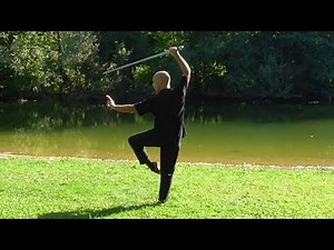 Yang style Tai Chi 32 sword form (back view)