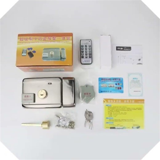 DC12V RFID Card Swiping Electric Rim Lock | Main Gate Access Control Electronic Security Door Lock