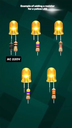 Example of adding a resistor for a yellow LED #shorts #electronic #diy #technology #automobile #tv