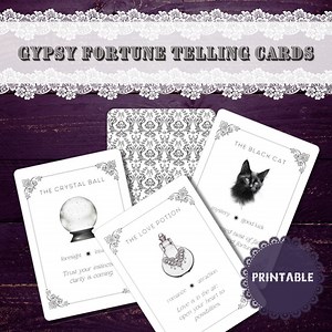 Gypsy Fortune Teller Cards, Mystical Oracle Deck, Printable, Minimalist Occult Party Decor, Halloween Party Game, Magic Activity Crafting - Etsy