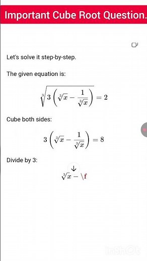 Important Cube Root Question – Must Practice!” #algebrapractice #algebraproblems #algebrachallenge