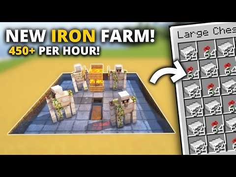 Minecraft New IRON Farm in 1.21+ NEW DESIGN Java and Bedrock