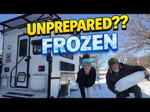Surviving a Nightmare Winter Storm In A Truck Camper- Everything is Frozen
