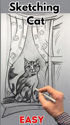 How to sketching Cats? #art #painting #sketchingshorts