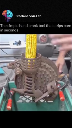 TechAi.Hub on Instagram: "A hand crank corn sheller uses nothing more than human power and smart engineering to strip kernels from dried cobs in seconds, with a rotating spiked drum that catches each kernel cleanly and leaves the cob intact, turning what used to be hours of work into a smooth, efficient motion that feels almost effortless 🌽 Because every part of its design is purely mechanical, it works anywhere without fuel or electricity, stays quiet, needs little maintenance, and has been tr