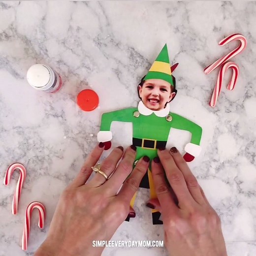 ELF CRAFT FOR KIDS Turn your kid's into Buddy the Elf with this fun printable: https://www.simpleeverydaymom.com/free-printable-elf-craft-for-kids/ | Simple Everyday Mom