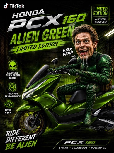 Honda PCX 160 RoadSync Alien Green Special Edition Warna Hijau