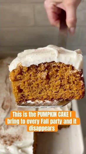 Moist Pumpkin Cake with Cream Cheese Frosting #shorts #fallbaking