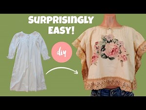 DIY How To Make a Beautiful Summer Boho Top From an Old Nightgown