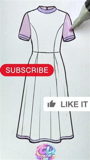 Easy & Beautiful Dress Coloring Page 👗✨#coloring#coloringpage#coloringbook