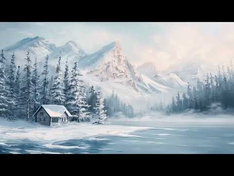 Cozy Winter Cabin in Snowy Mountains | 2 Hour 4K Art Screensaver