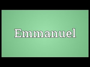Emmanuel Meaning
