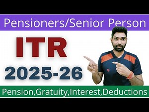 Income tax return(ITR) filing online 2025-26 for pensioners/Senior citizen | Pensioners ITR 1 online