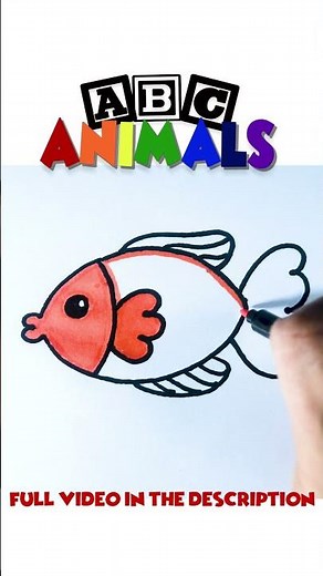 How to Draw Fish Easy - Coloring and Painting for Kids and Toddlers #shorts