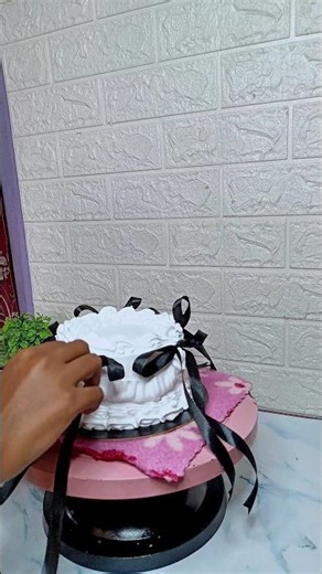 Beautiful Ribbon Cake 🎂✨ Easy Design Tutorial #ribboncake #cakedecorating #cakeart #cakereels