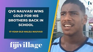 QVS Nauvasi wins gold for his brothers back in school After going through some tough challenges in adjusting from rugby to athletics, Queen Victoria School student Maleli Nauvasi achieved his dream of winning gold for his Brothers, who are still in school at Matavatucou. Full Story: https://www.fijivillage.com/sports/QVS-Nauvasi-wins-gold-for-his-brothers-back-in-school-4fr5x8/ Visit https://www.fijivillage.com/ for more stories. | fijivillage
