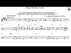 Happy Birthday To You Jazz Tenor Sax
