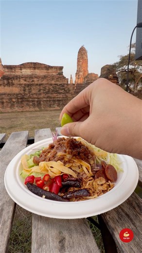 Beautiful Lady in Traditional Thai Dress serving Shrimp Paste Fried Rice at A Festival 🇹🇭