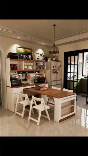 Solid Wood Sideboard Cabinet with Extendable Dining Table
