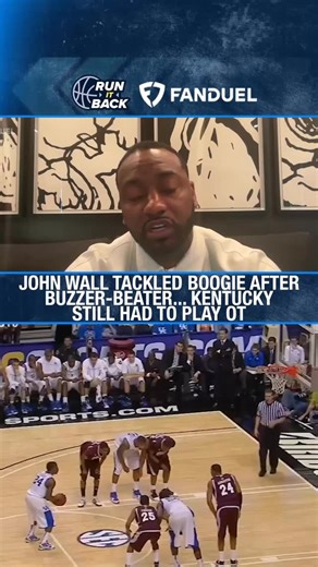 24K views · 95 reactions | “John runs down DeMarcus, tackles him under the press table. Those two were rolling around like two 12-year-olds. I’m like, ‘Dudes, the game ain’t over. It’s overtime!’”  John Wall and Coach Cal share what they remember about Boogie’s buzzer-beater that (eventually) led to Kentucky beating Mississippi State in the 2010 SEC tournament championship game  | Run It Back FDTV | Facebook