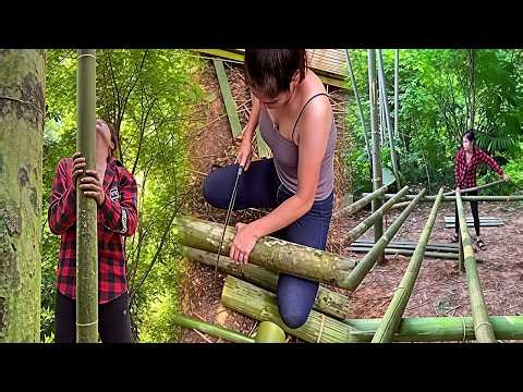 Building Her Dream: Single Mom’s Solo Bamboo House Build in the Wild | Off-Grid Living