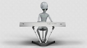 Alien Playing Electronic Piano