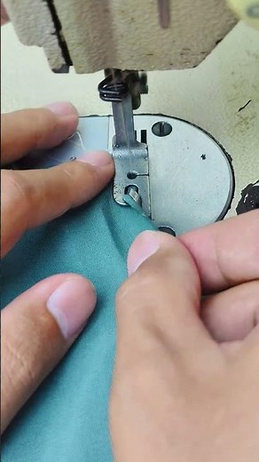 Sewing the edge of the fabric using a special foot #sewing