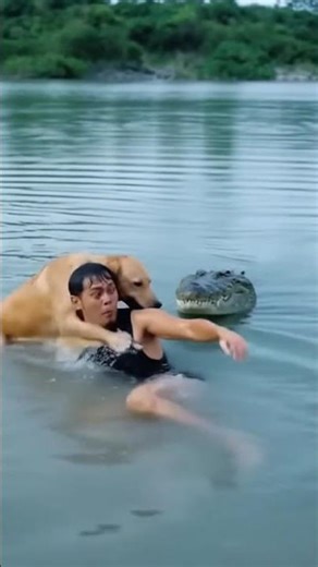 Hero Dog vs “Crocodile”! 🐕🛟 #Shorts