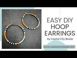 DIY Miyuki Delica beaded hoop earrings, jewelry making tutorial by CapitalCityBeads
