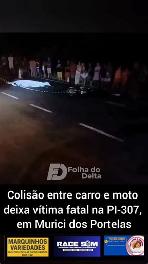 Folha do Delta News on Instagram: "Um grave acidente de trânsito com vítima fatal foi registrado na noite desta terça-feira (27), por volta das 21h, na rodovia PI-307, no cruzamento que dá acesso ao povoado Chamurro, zona rural do município de Murici dos Portelas, no Norte do Piauí. De acordo com informações preliminares, a colisão envolveu um carro e uma motocicleta. O motociclista, identificado como Gilber Gomes Santos, de 40 anos, não resistiu aos ferimentos e morreu ainda no local do acident