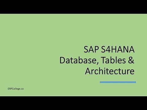 SAP S4HANA Database, Tables and Architecture