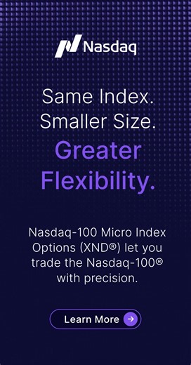 Nasdaq-100 Micro Index Options (XND®): Discover micro index options with macro exposure: Swipe left on old economy index products. Swipe right on Nasdaq-100 Micro Index Options (XND®): | Nasdaq | Facebook