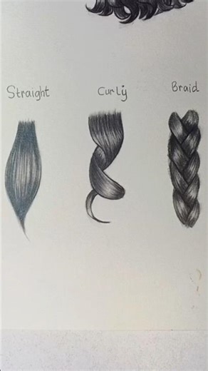 How to draw different shapes of hairs #drawing #youtubeshorts #art #short #tutorial #howtodraw