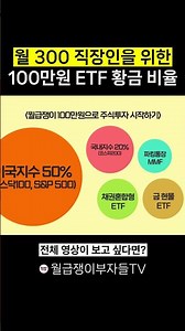 The Golden ETF Ratio: A 1-Million-Won Portfolio for Those Earning 3 Million Won a Month