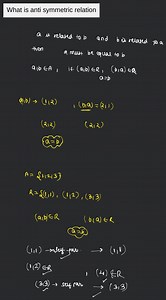 What is anti symmetric relation... | Filo