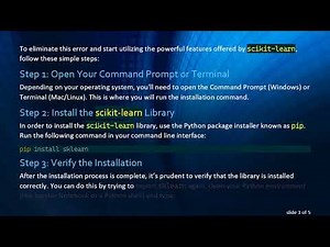 How to Fix the ModuleNotFoundError for sklearn in Python