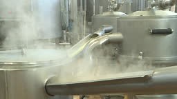 Factory for the production of butter. Automated line. Food production.