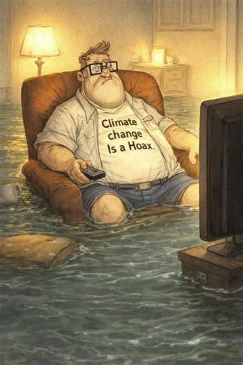 Cognitive dissonance, or as I call it Stupid.#climate #cartoon #satire