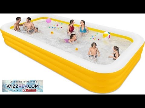 Large Inflatable Swimming Pool 145" X 74" X 22" Oversized Blow Up Pools Review