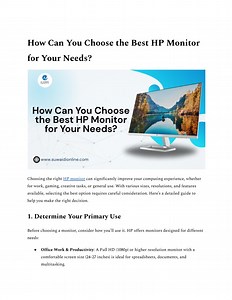 How Can You Choose the Best HP Monitor for Your Needs - SlideServe