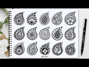 ✨15 Paisley Pattern Ideas🌼How To Draw Easy Paisley Pattern For Beginners🌿