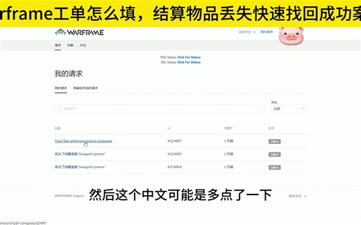 warframe星际战甲国际奖励丢失找回成功案例，工单怎么填，客服回复时间，怎么快速回复